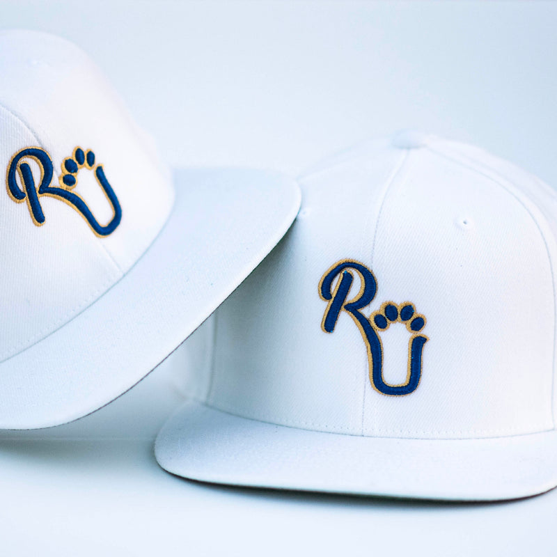 RU Classic Adjustable snap back Cap White with Royal Blue