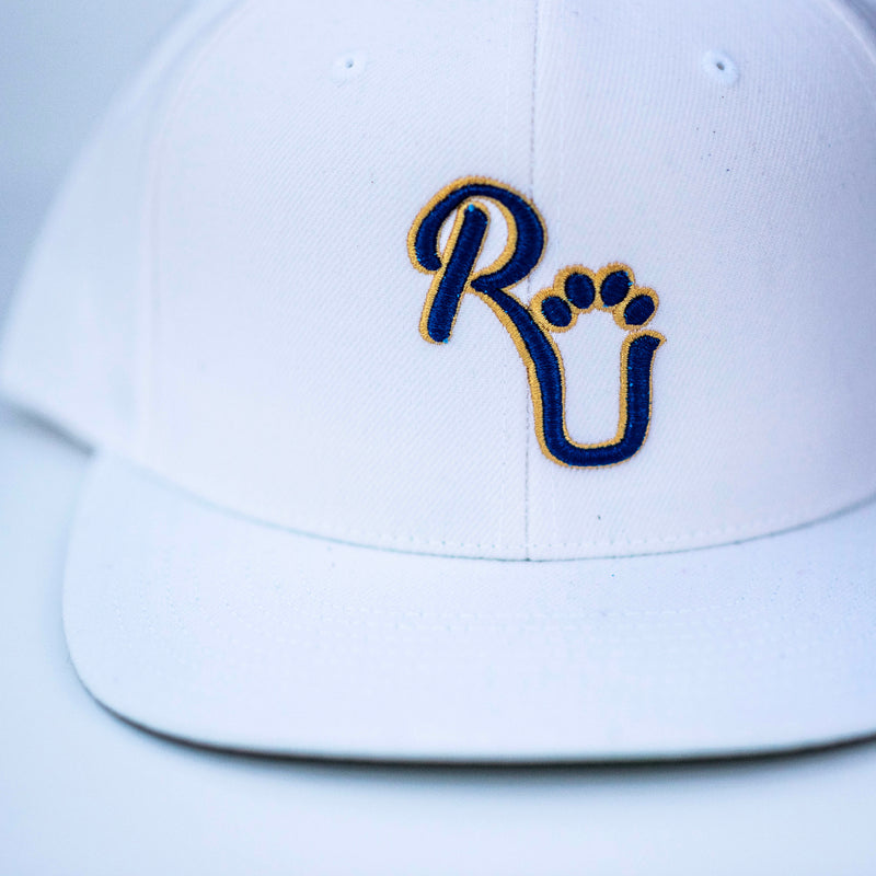 RU Classic Adjustable snap back Cap White with Royal Blue